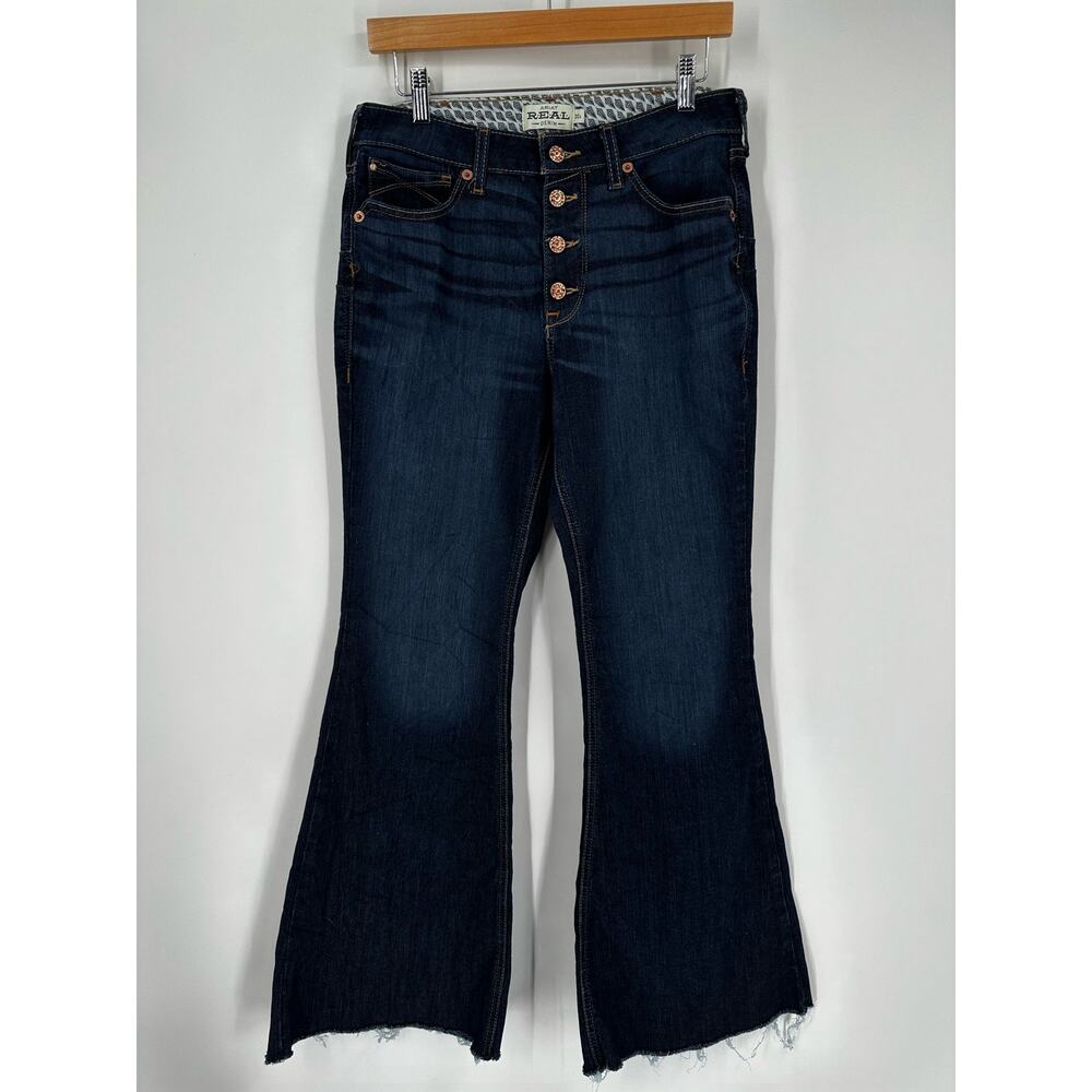 Ariat Womens Jeans Size 30S high Rise Ophelia Flare Jeans Raw Hem Button Fly